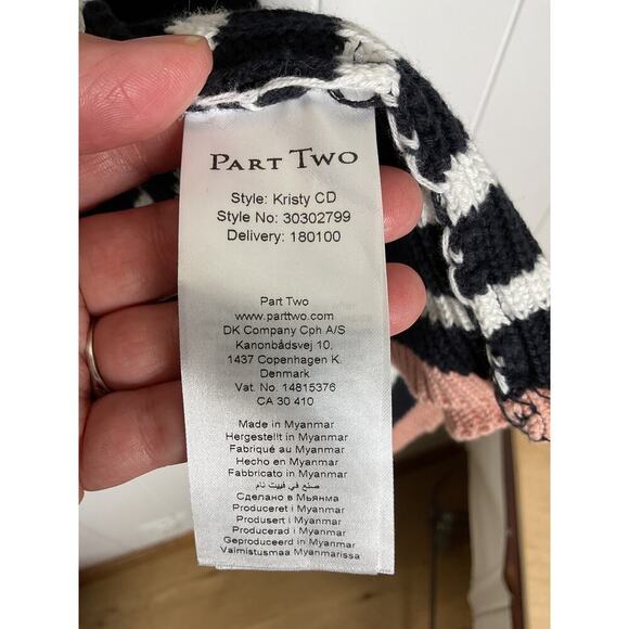 NWT Part Two Copenhagen Womens Navy and White Striped Duster Cardigan Size SM - Picture 5 of 6